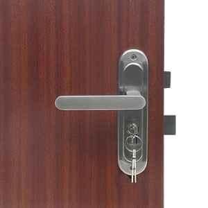 Handle Waala LB304 Stainless Steel Silver Satin Finish Round Plate Both Side Key Heavy Duty Mortise Door Lock Set