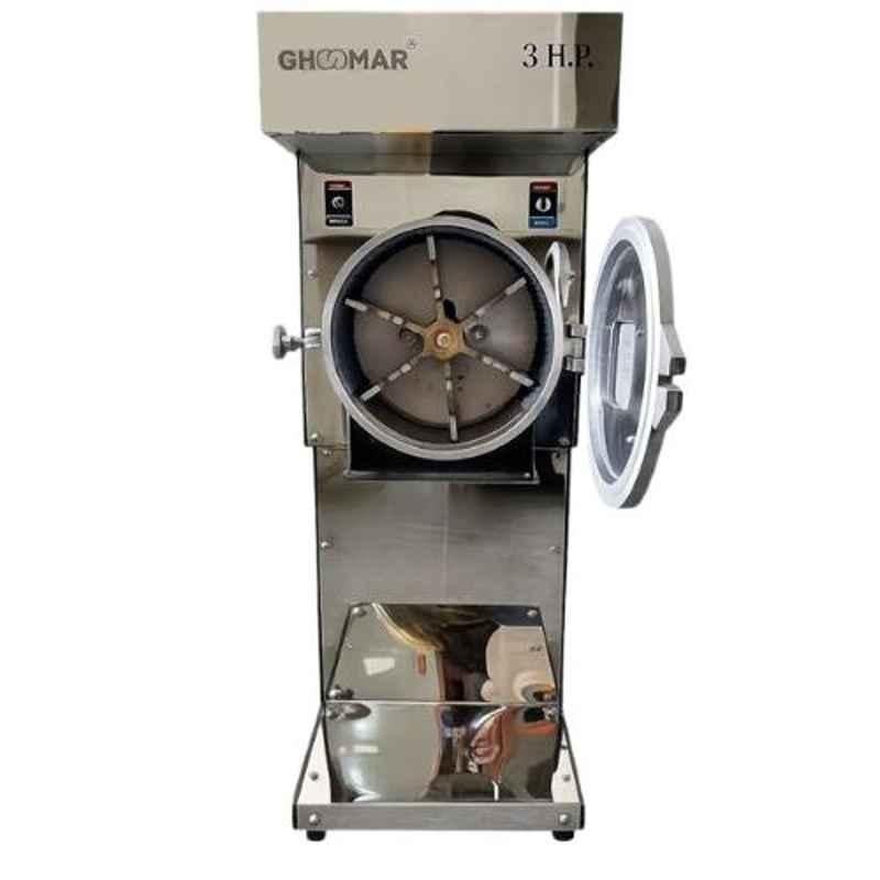 Ghoomar 3HP 25kg/h Premium Stainless Steel Atta Chakki for Wheat, Grains, Pulse & Masala