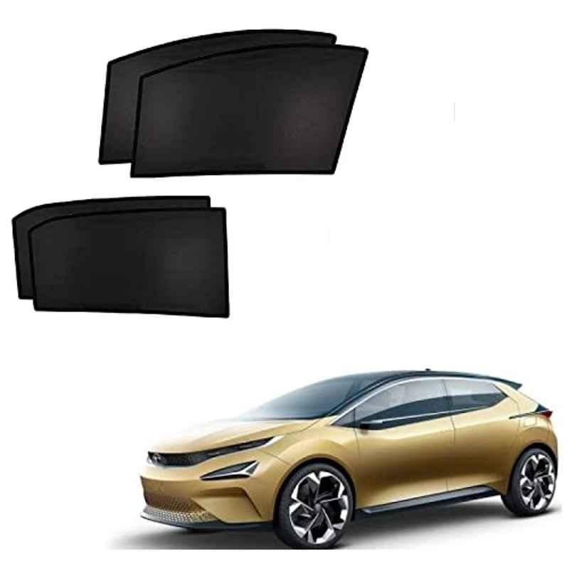 Kozdiko 4 Pcs Custom Fit Non Magnetic Curtains Mesh Car Sun Shade Set for Tata 45X