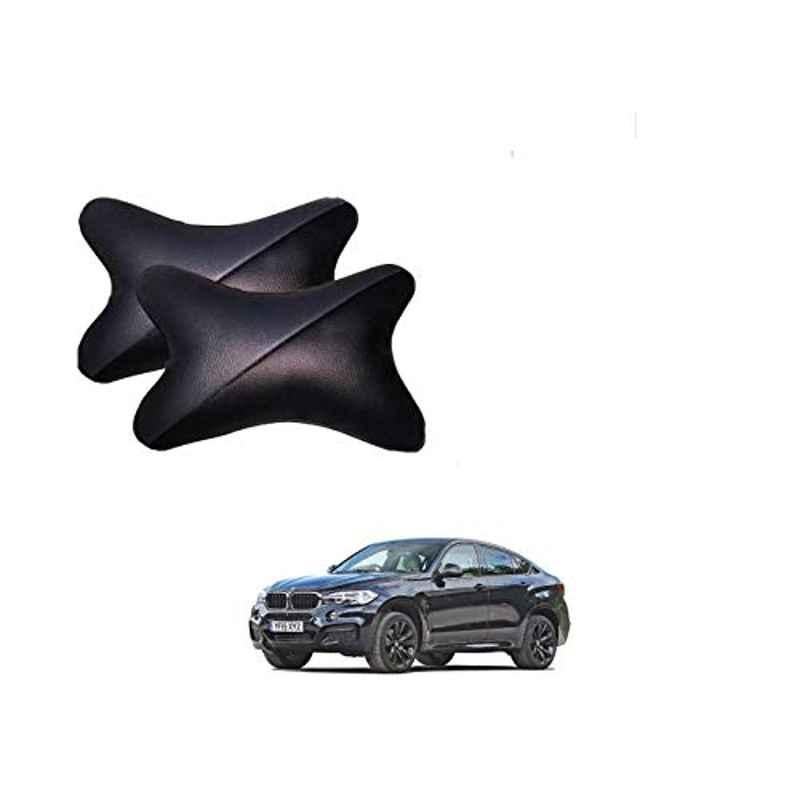 Kozdiko 2 Pcs Memory Foam Grey & Black Car Neck Rest Cushion Pillow Set for BMW X6