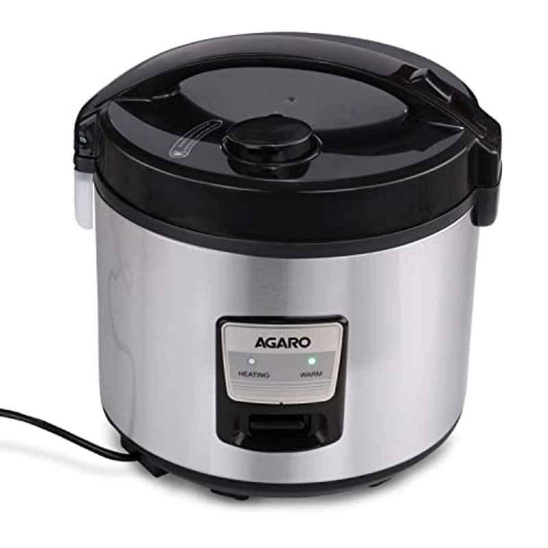 AGARO Regency 700W 5 Litre Ceramic Silver & Black Electric Rice Cooker, 34280