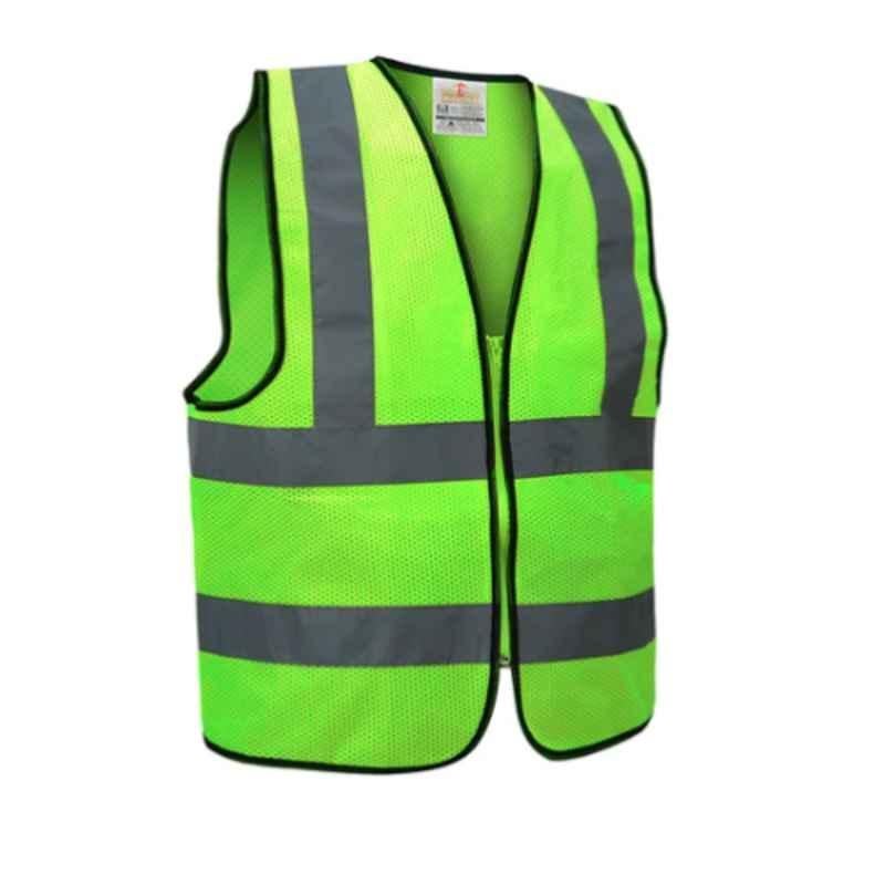Empiral Glitz E108093201 Yellow Polyester Reflective High Visibility Knit Mesh Zipper Type Vest, Size: 2Xl