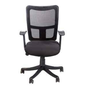 Da URBAN Boom 04 Black Mid-Back Revolving Mesh Ergonomic Chair for Home & Office