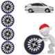 Auto Pearl 4 Pcs 14 inch ABS Black & Blue Press Fitting Wheel Cover Set for Nissan Sunny