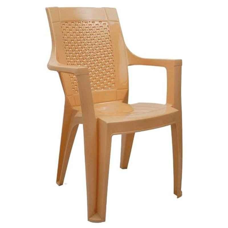 Italica Polypropylene Marble Beige Luxury Arm Chair, 9006-1