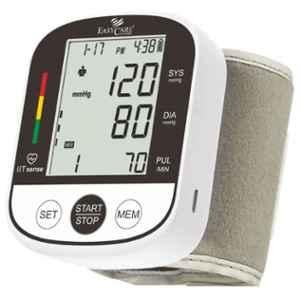 Easycare White Fully Automatic Wrist Blood Pressure Monitor With Cuff Wrapping Guide, EC9909