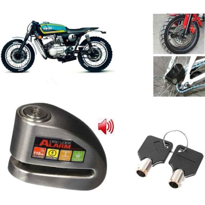 Auto Pearl Steel Black Anti-Theft Alarm Disc Brake Lock for RX 100, Lock_830