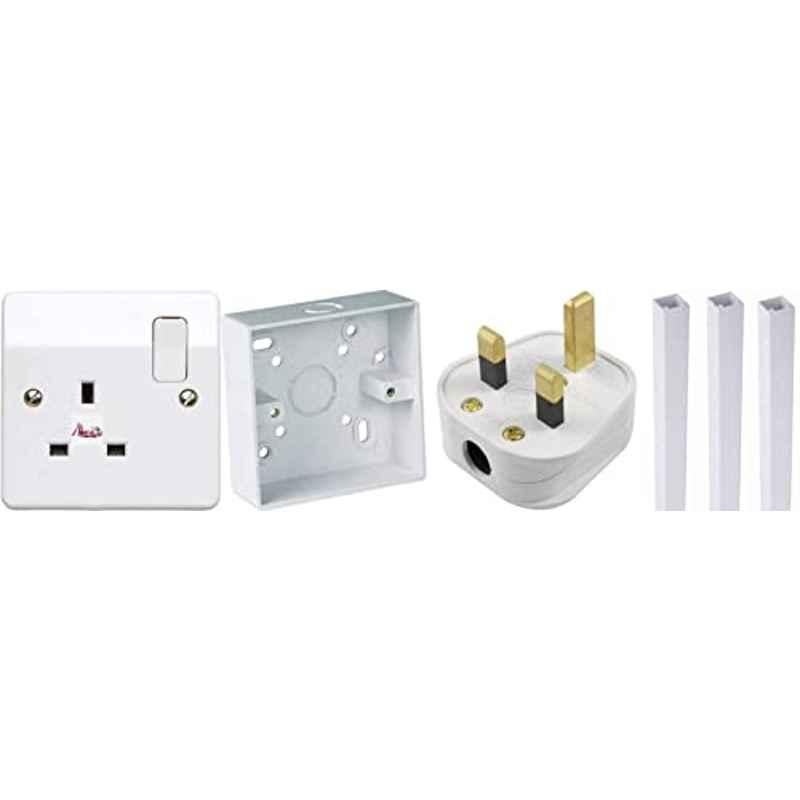 Abbasali 13A Switch Socket with 3x3 PVC Box Set