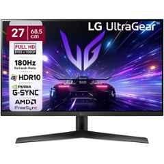 LG Ultra Gear 27 inch FHD IPS Gaming Black LED Monitor with 180Hz Refresh Rate, NVIDIA G-SYNC & AMD FreeSync, 27GS60F-B