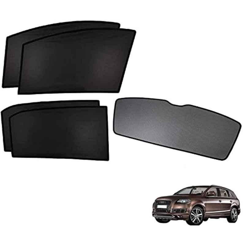 Kozdiko 5 Pcs Polyester Black Non Magnetic Window & Rear Sun Shades Set for Audi Q7