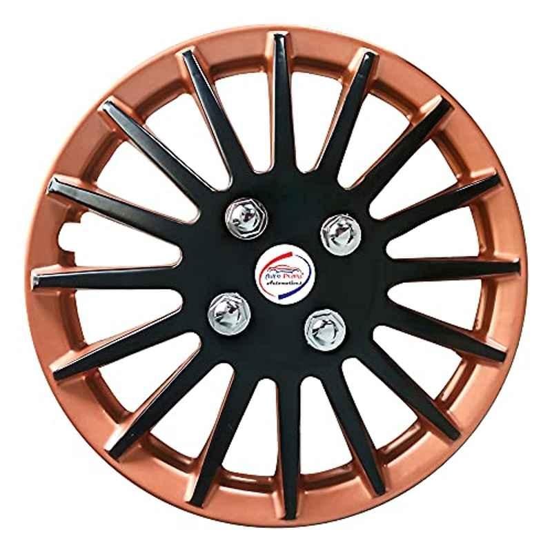 Auto Pearl 4 Pcs 14 inch ABS Camry Copper & Black & Black Car Wheel Cover Set for All Car