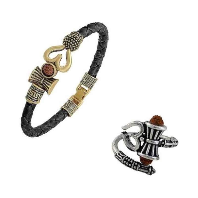Buy Online Rudraksha Bracelet Trishul Damaru | jewellery for men |  menjewell.com