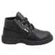 Indcare Aero Leather High Ankle Steel Toe Black Work Safety Shoes, Size: 5