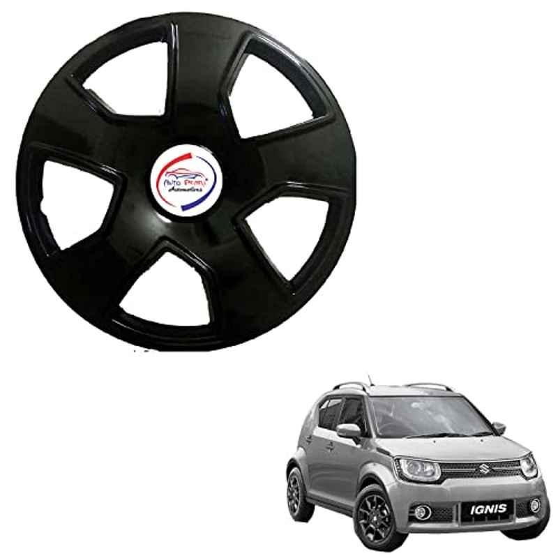 Auto Pearl 4 Pcs 15 inch ABS Black SCB28 Hubcap Wheel Cover Set with Retention Ring for Maruti Suzuki Ignis 2020