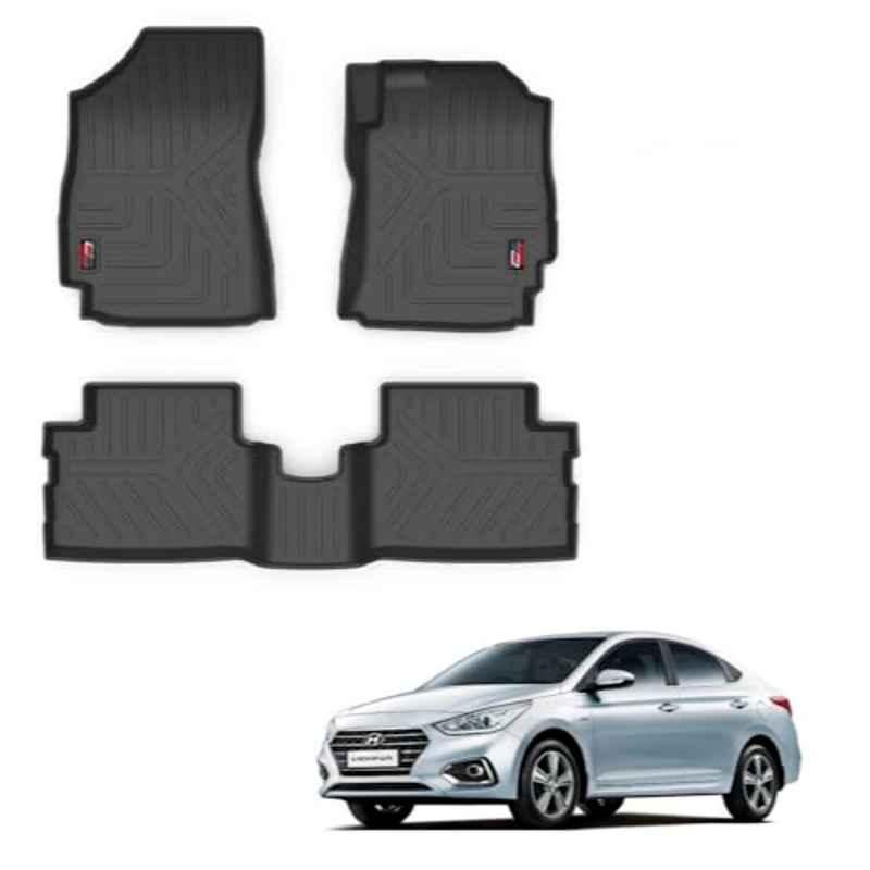 Kozdiko Thermoplastic Polyolefins 3D Life Long Car Floor Mat Set for Hyundai Verna Nxtgen 2017-2022
