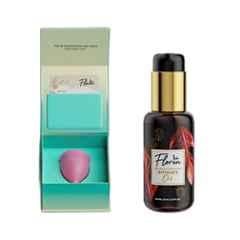 Floren 20ml Silicone Pink Reusable Menstrual Cup with 50ml Intimate Oil Combo