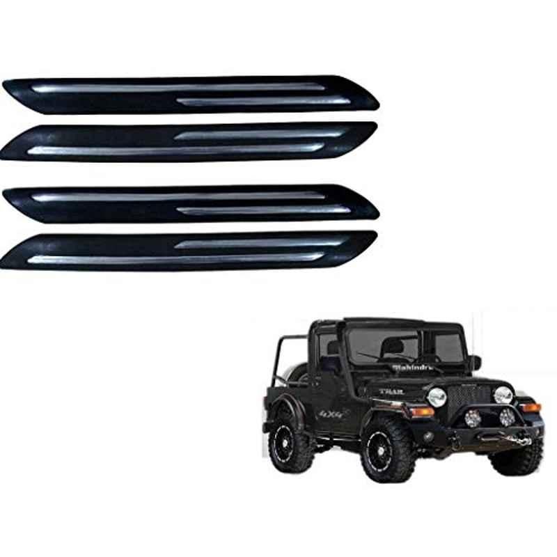 Kozdiko 4 Pcs Double Chrome Bumper Protector Black Set for Mahindra Thar