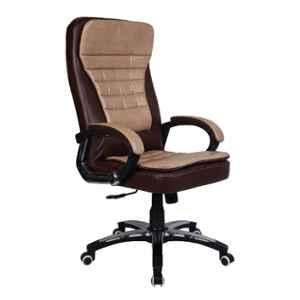 Rose Kelly Leatherette Brown & Rust Executive High Back Revolving Office Chair