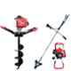 Mactan 68CC 2 in 1 Earth Auger & Brush Cutter with 6 inch Drill Bit