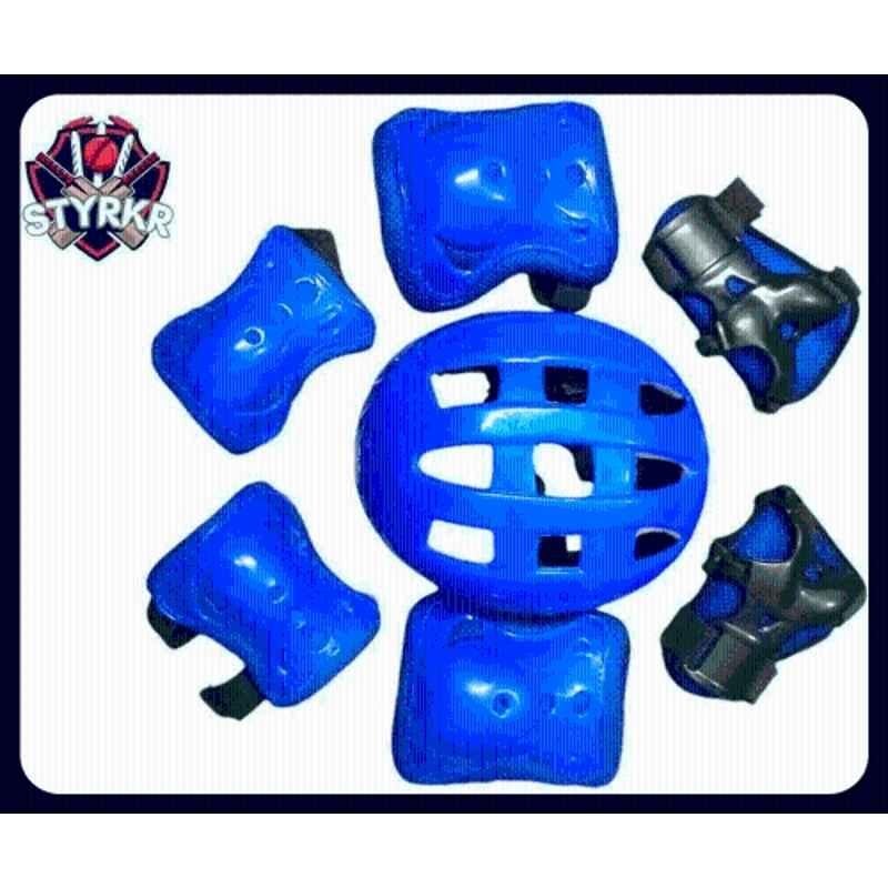 STYRKR Plastic & EVA Foam Blue Protective Skating/Cycling Guard Kit | Multi Sport Gear for Kids 14 Cycling KitKIT-785