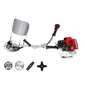 RBW 52cc 2 Stroke Petrol Operated Sidepack Grass Brush Cutter Machine with 80T, 40T, 4T & 2T Blades for Trimming Weed & Bush Cutting, R-52SP