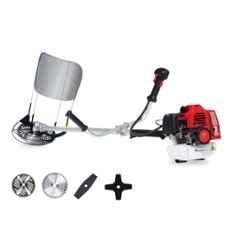 RBW 52cc 2 Stroke Petrol Operated Sidepack Grass Brush Cutter Machine with 80T, 40T, 4T & 2T Blades for Trimming Weed & Bush Cutting, R-52SP