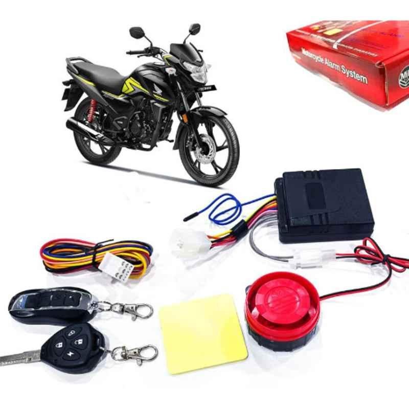 Auto Pearl 12V Black Two-Way Anti Theft Motorcycle Alarm Kit with 2 Pcs Remote for SP 125