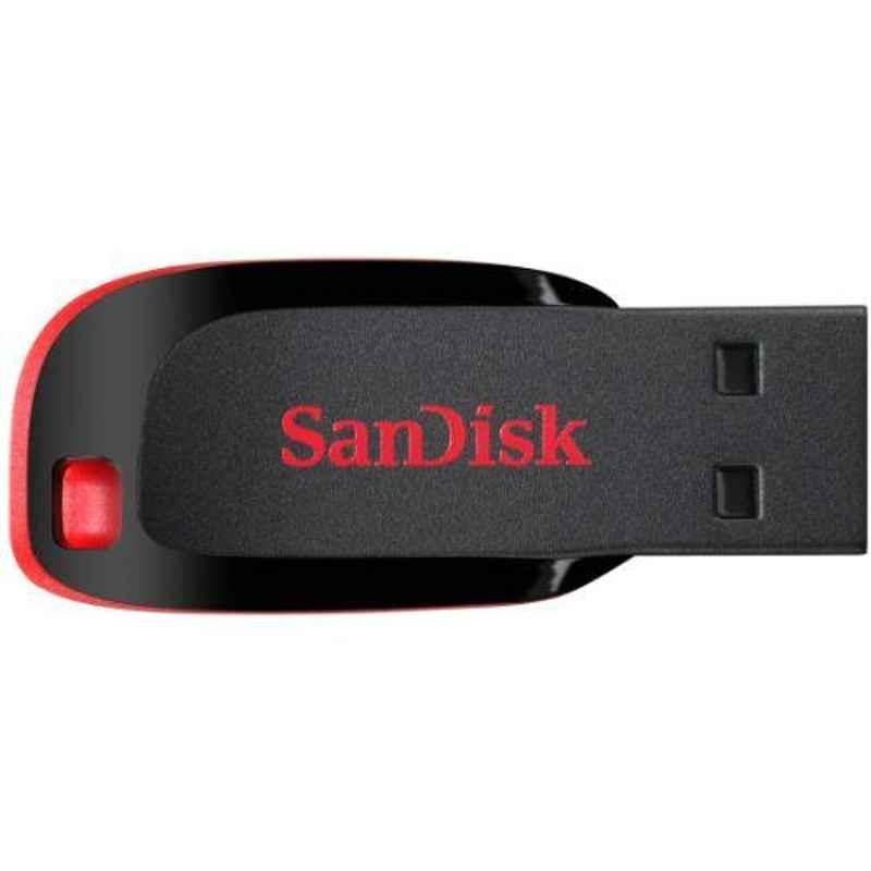 Sandisk Cruzer Blade 64GB Black & Red Pen Drive, SDCZ50-064G-B35