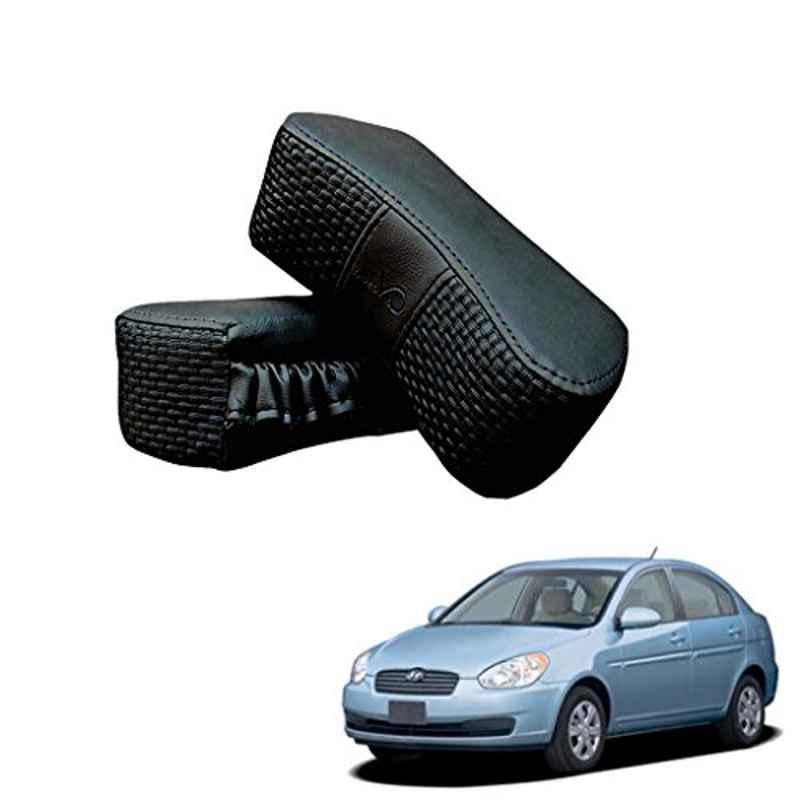 Kozdiko 2 Pcs Memory Foam Black Luxurious Neck Rest Set for Hyundai Verna Old, koz_15416