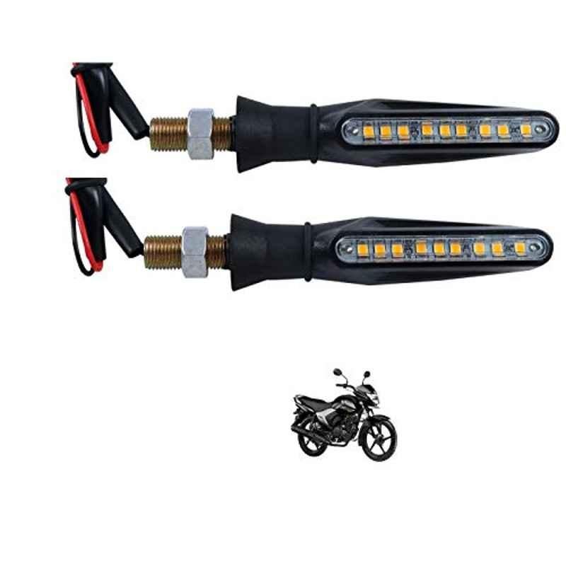 Kozdiko 4 Pcs Plastic Front & Rear Side Sleek Yellow Bike Indicator Set for Yamaha Salito RX