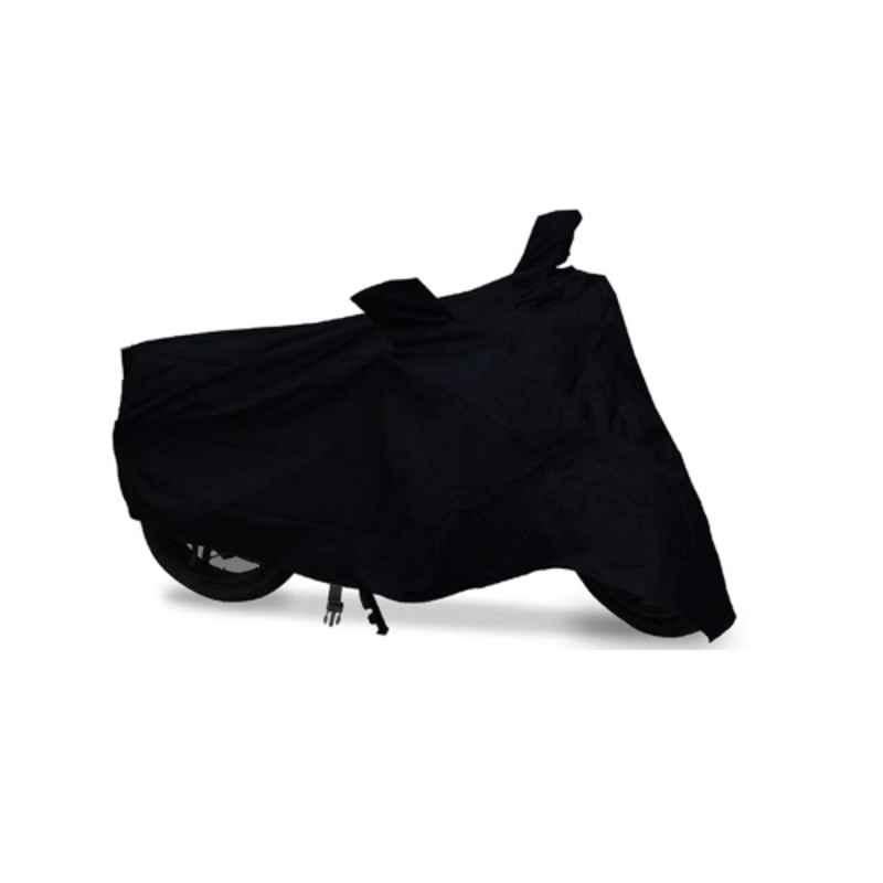 Riderscart Polyester Black Waterproof Two Wheeler Body Cover with Storage Bag for TVS Wego Drum BS4