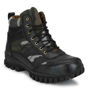 ArmaDuro AD1001 Leather Steel Toe Black Work Safety Shoes, Size: 11