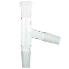 ABGIL B-14 Borosilicate 3.3 Glass Glossy Smooth Finish Distillation Adapter with Two Cones & One Socket, ABG374