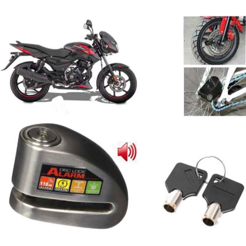 Auto Pearl Steel Black Anti-Theft Alarm Disc Brake Lock for Pulsar, Lock_057