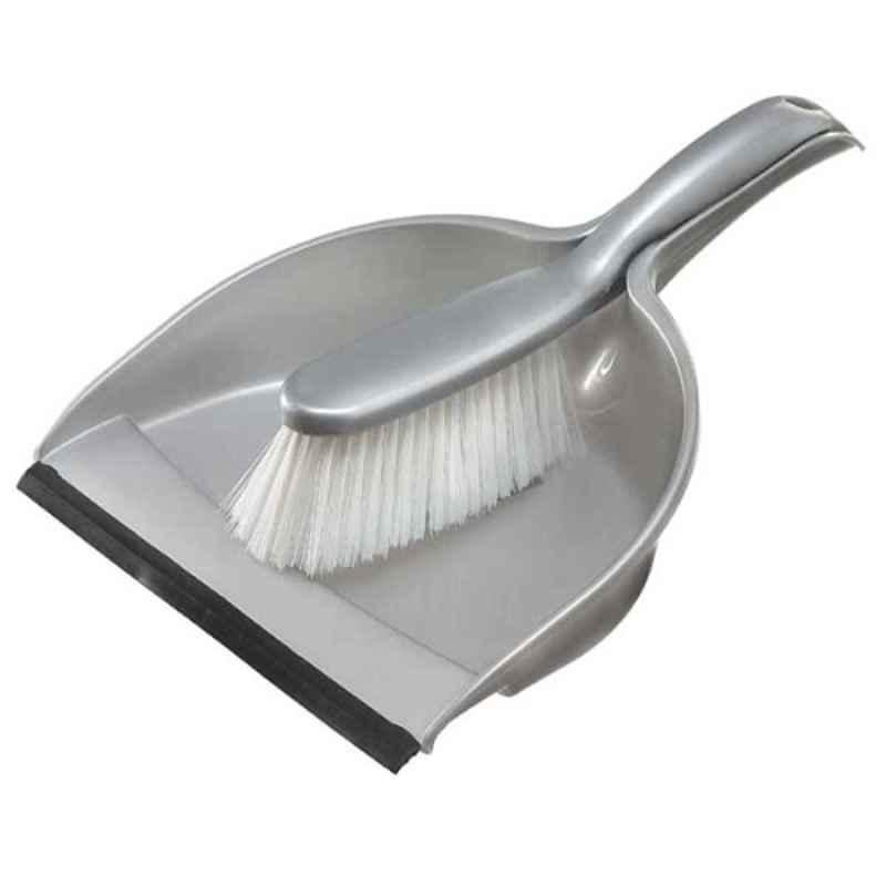 Coronet 22cm Plastic Silver Elegance Dust Pan & Brush Set, 456364