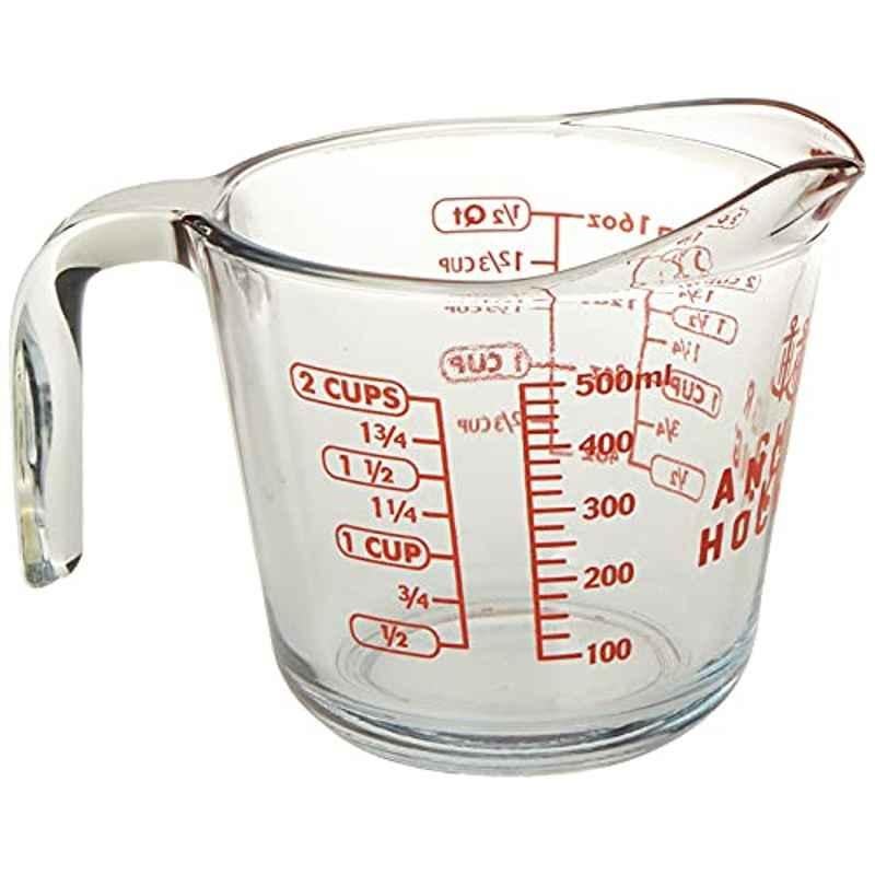 Anchor Hocking 16oz Glass Open Handle Measuring Cup with Red Description, FBA_55177OL11