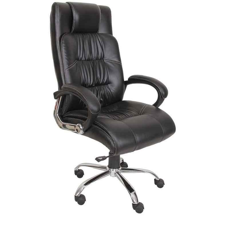 Caddy PU Leatherette Black Adjustable Office Chair with Back Support, DM 902