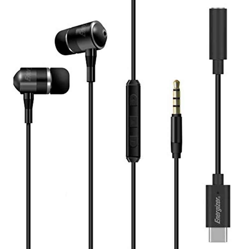 Energizer Black In ear Stereo Earphone, UIC30BK