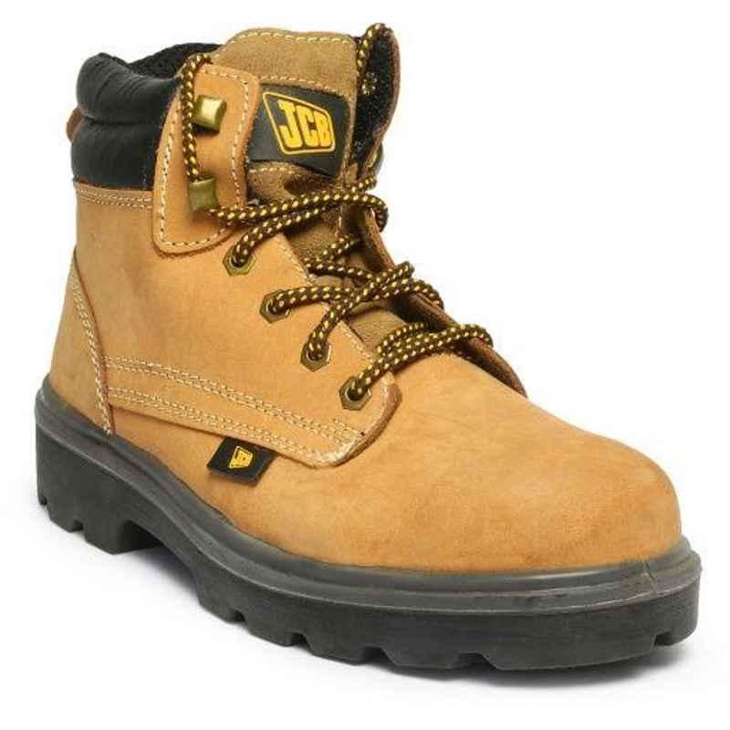 JCB Trekker Brown Steel Toe Work Safety Shoes, Size: 6