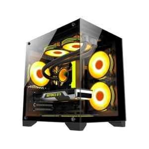 Ant Esports Crystal Z2 Black Mid Tower Gaming Cabinet with Pre-Installed 3 ARGB Infinity Mirror Fans
