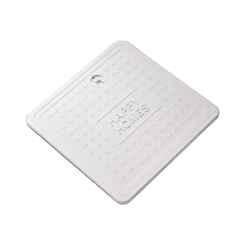Happy Homes 5 Ton FRP Marble White Square Manhole Cover with Frame, Size: 600x600 mm
