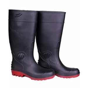 Hillson Dragon PVC Steel Toe Black & Red Safety Gumboots, Size: 7