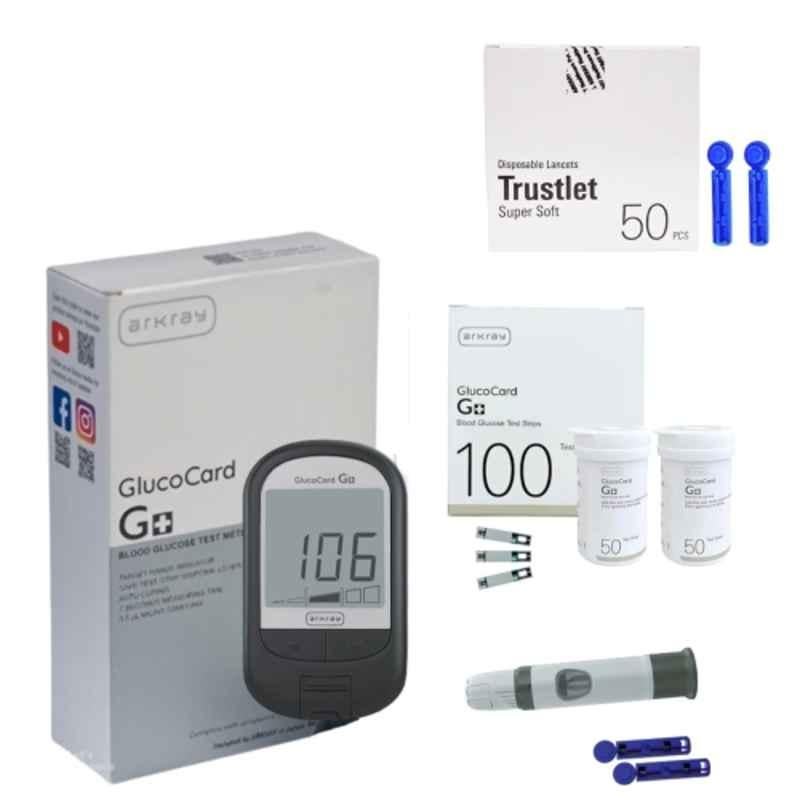 Arkray Glucocard G+ Advance Glucometer Machine with FREE 100 Pcs Test Strips & 50 Pcs Lancets