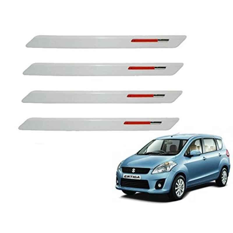Kozdiko 4 Pcs White & Red Designer Car Bumper Protector Set for Maruti Ertiga