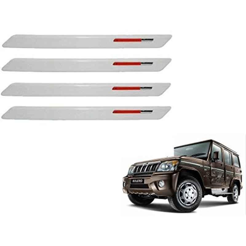 Kozdiko 4 Pcs White & Red Designer Car Bumper Protector Set for Mahindra Bolero, KOZ-65714