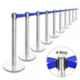 Ladwa 2 Pcs Stainless Steel Hook Type Barricade Set with 2.25m Blue Nylon Belt, UD-O2JO-UWAK