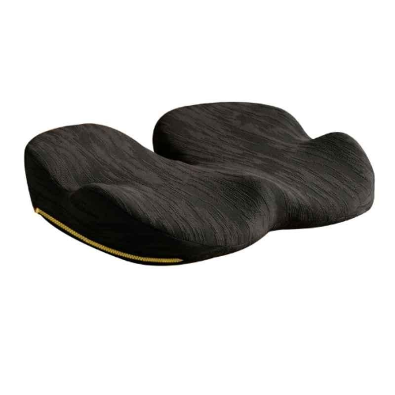 Betterhood PosturePro Plus Memory Foam & Cotton Black Coccyx Seat Cushion, Size: Universal