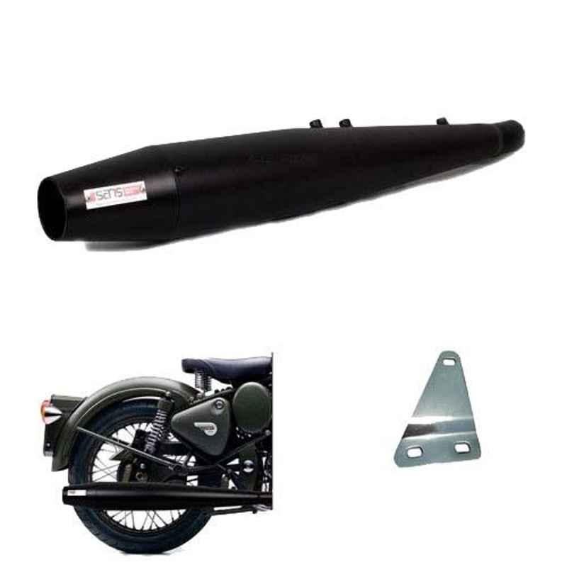 AllExtreme EX062 Black Reverse Cone Exhaust Silencer with Glasswool