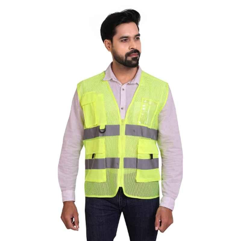 ReflectoSafe Luster High Visibility Reflective Adjustable Green Polyester Safety Jacket, Size: XL (Pack of 10)