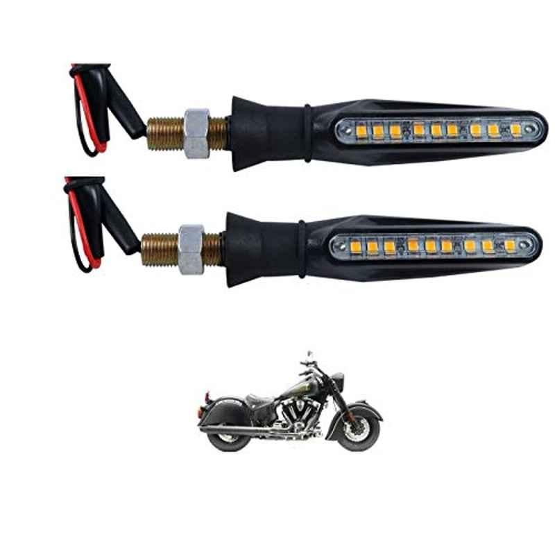 Kozdiko 4 Pcs Plastic Front & Rear Side Sleek Yellow Bike Indicator Set for Indian X Chief Dark Horse